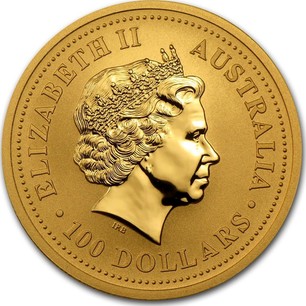 Moneda Australiana de 1 Oz de Oro 100 Dólares "Lunar Rooster" 2005 KM