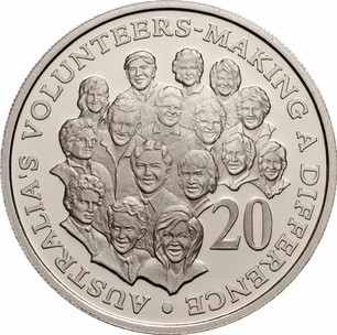 AUSTRALIAN DECIMAL..2003  VOLUNTEERS MAKING A DIFFERENCE.... 20c COIN