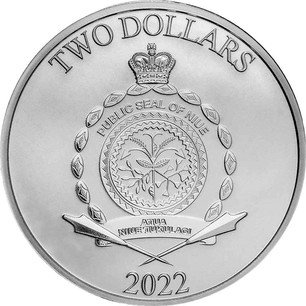 Niuean 1 Oz Silver Two Dollars 