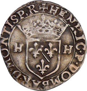 French Silver 1 Douzain "Henry II" 1594-1606 coinscatalog.NET