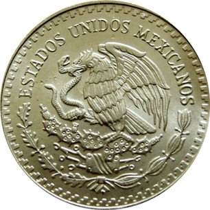 Мексиканская серебряная монета 1/4 Онза "Либертад" 1991-1995 гг. KM#544 ...