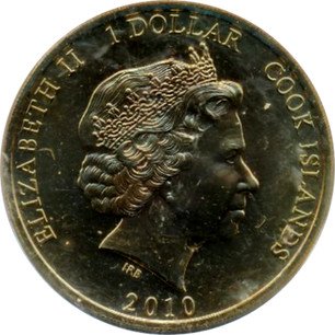 Острова Кука Позолоченная медно-никелевая монета 1 доллар "История ...
