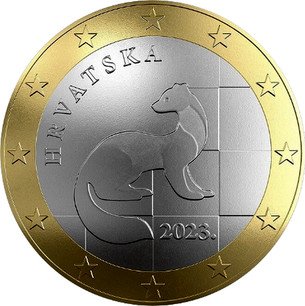 Diseño definitivo de la moneda de 1 euro de Croacia