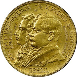 Бразильская алюминиево-бронзовая монета 1000 рейсов «Первое столетие ...