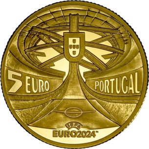 Portuguese Gold 5 Euro "UEFA Euro 2024" 2024 | coinscatalog.NET