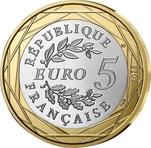 Французская биметаллическая монета 5 евро "Знаки зодиака. Дева" 2025 г ...