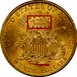 Ilustración de las diferencia de la moneda Gold Twenty Dollars "Liberty Double Eagle" 1877 - 1907 KM# 74.3