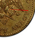 Ilustración de las diferencia de la moneda Half Eagle Norris, Greig, & Norris 1849 KM# 41.1