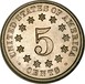 Ilustración de las diferencia de la moneda 5 Cents "Shield Nickel" 1867 - 1883 KM# 97
