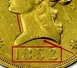 Ilustración de las diferencia de la moneda Diez D. "Fue Molitor Fiebre del oro de California" 1852 KM# 57