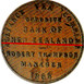 Ilustración de las diferencia de la moneda 1 centavo "Alliance Tea Company - Christchurch" 1866 KM# Tn1.2