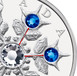Ilustración de las diferencia de la moneda 20 Dólares Plata "Cristal Zafiro Copo de Nieve" 2008 KM# 872
