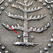 Ilustración de las diferencia de la moneda Silver VI Pence Pine Tree 1652 KM# 14