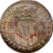 Ilustración de las diferencia de la moneda Plata VI Peniques "Lord Baltimore" 1659 KM# 4