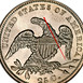 Ilustración de las diferencia de la moneda Silver 25 C. "Liberty Cap Quarter" 1831 - 1838 KM# 55