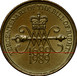 Ilustración de las diferencia de la moneda Dos Libras "Declaración de Derechos - Corona de San Eduardo" 1989 KM# 960