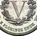 Ilustración de las diferencia de la moneda V Centavos "Patrón" 1883 KM# Pn1775
