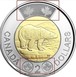 Ilustración de las diferencia de la moneda 2 Dólares de Plata Parcialmente Dorada "150 Aniversario de la Confederación Canadiense del Oso Polar" 2017