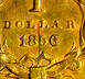 Ilustración de las diferencia de la moneda Gold Dollar "Indian Head - Type 3" 1856 - 1889 KM# 86