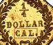 Ilustración de las diferencia de la moneda Gold 1/4 Dollar "Indian Head (Octagonal)" 1872 - 1876 KM# 2.2