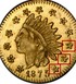Illustration of the specifics of the 1/2 Dollar "Small Indian Head (Round)" 1875 - 1876 KM# 12.3
