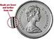 Illustration of the specifics of the 10 Cents "Elizabeth II 2nd portrait" 1979 - 1989 KM# 77.2