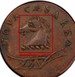 Ilustración de las diferencia de la moneda Nueva Cesarea "Nueva Jersey" 1788 KM# 18