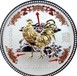 Illustration of the specifics of the 1 Oz Silver 1 Dollar "Lunar Rooster (Gilded and Colorized)" 2005 KM# 695b