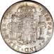 Ilustración de las diferencia de la moneda Silver 5 Shillings "Holey Dollar" 1813 KM# 2.9