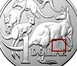 Ilustración de las diferencia de la moneda 1 Oz Plata 1 Dolar "Mob of Roos" 2004 - 2019