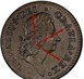 Ilustración de las diferencia de la moneda Medio penique Rosa Americana 1722 - 1723 KM# 2
