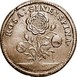 Ilustración de las diferencia de la moneda Penny "Royal Patent" 1724 KM# 13