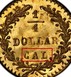 Ilustración de las diferencia de la moneda 1/4 Dolar Oro "Cabeza Indio Grande (Redondo)" 1872 - 1876 KM# 6.2