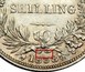 Ilustración de las diferencia de la moneda Silver One Shilling "Victoria" 1838 - 1863 KM# 734.1
