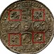 Ilustración de las diferencia de la moneda Silver 6 Pence "George II Plumes" 1728 KM# 564.2