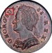 Ilustración de las diferencia de la moneda Farthing "George II" 1741 - 1744 KM# 581.1