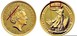Илюстрация отличий монеты 1/2 унции золота 50 фунтов "Британия" 2017 - 2019