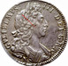 Ilustración de las diferencia de la moneda 1/2 corona de plata acuñación predecimal 1696 KM# 491.5