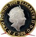 Ilustración de las diferencia de la moneda Dos Libras de Plata "Carta Magna (Efigie de Clark)" 2015 KM# 1343a