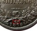 Ilustración de las diferencia de la moneda Silver One Shilling "Victoria" 1864 - 1867 KM# 734.3