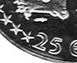 Ilustración de las diferencia de la moneda Plata 25 Ecu "Grotius" 1995 X# 87.1