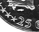 Ilustración de las diferencia de la moneda Plata 25 ECU "Wilhelmina. 40 Aniversario Liberación WWII" 1995 X# 91.1