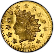 USA 1/2 Dollar Large Indian Head (Round) 1875 KM# 12.2 *YEAR* coin obverse USA 1/2 Dollar Large Indian Head (Round) 1875 KM# 12.2 *YEAR* coin obverse