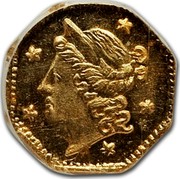 USA 1/4 Dollar 1854 BG-103, BG-104, BG-105 KM# 1.1 Small size Gold Coins coin obverse USA 1/4 Dollar 1854 BG-103, BG-104, BG-105 KM# 1.1 Small size Gold Coins coin obverse