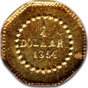 USA 1/4 Dollar 1854 BG-103, BG-104, BG-105 KM# 1.1 Small size Gold Coins 1/4 DOLLAR *YEAR* coin reverse USA 1/4 Dollar 1854 BG-103, BG-104, BG-105 KM# 1.1 Small size Gold Coins 1/4 DOLLAR *YEAR* coin reverse