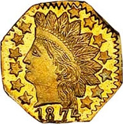 USA 1/4 Dollar Indian Head (Octagonal) 1874 KM# 2.1 *YEAR* coin obverse USA 1/4 Dollar Indian Head (Octagonal) 1874 KM# 2.1 *YEAR* coin obverse