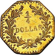 USA 1/4 Dollar Indian Head (Octagonal) 1874 KM# 2.1 1/4 DOLLAR coin reverse USA 1/4 Dollar Indian Head (Octagonal) 1874 KM# 2.1 1/4 DOLLAR coin reverse
