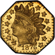 USA 1/4 Dollar Indian Head (Octagonal) 1876 KM# 2.2 *YEAR* coin obverse USA 1/4 Dollar Indian Head (Octagonal) 1876 KM# 2.2 *YEAR* coin obverse