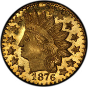 USA 1/4 Dollar Large indian Head (Round) 1876 KM# 6.2 *YEAR* coin obverse USA 1/4 Dollar Large indian Head (Round) 1876 KM# 6.2 *YEAR* coin obverse