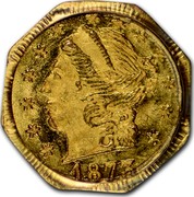 USA 1/4 Dollar Liberty Octagonal 1873 KM# 1.3 *YEAR* coin obverse USA 1/4 Dollar Liberty Octagonal 1873 KM# 1.3 *YEAR* coin obverse